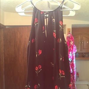 Lush Patterson keyhole halter blouse